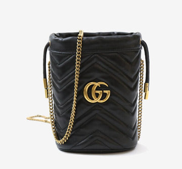 GUCCI ミニバケットバッグ ブラック ゴールド 8869963897 156443677