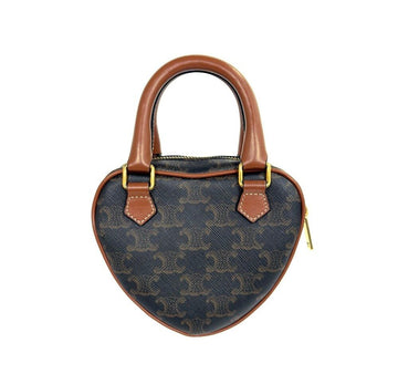CELINE Herz Triomphe Medium Mini Tasche Tan Canvas Kalbsleder NW4Y7XKA 156503288