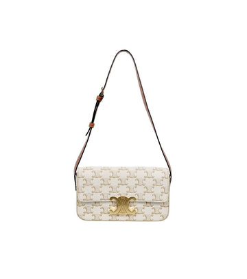 CELINE ホワイト トリオンフ クロード ショルダーバッグ 60156 156503796