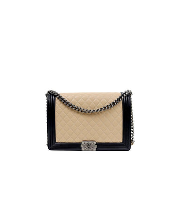 CHANEL Beige Large Boy Schultertasche 59793 156503778