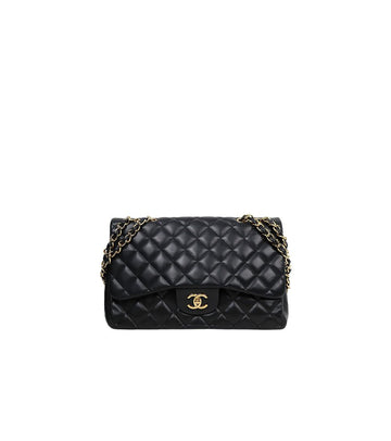 CHANEL Black Lambskin Classic Bag 59276 156529552