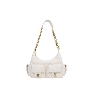 CHANEL Large White Hobo Shoulder Bag 58898 156529524