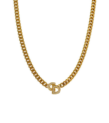 Dior Cubic CD Chain Gold Necklace 58847 156504181