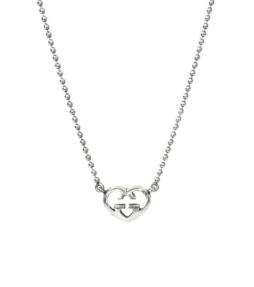 GUCCI Herz Interlocking G Silber Halskette 57992 156504191