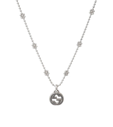 GUCCI Bold interlockenden G Silber Halskette 58900 156504211