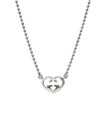 Gucci Heart Interlocking G Silver Necklace 58901 156504223