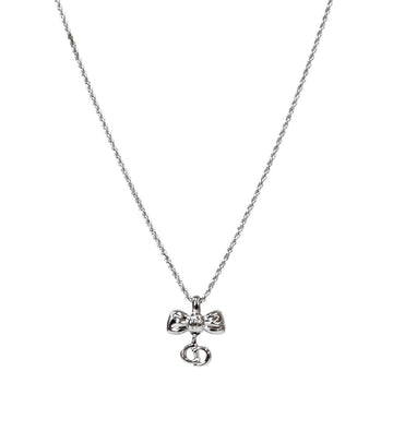 Dior Ribbon CD Silver Necklace 58888 156504225