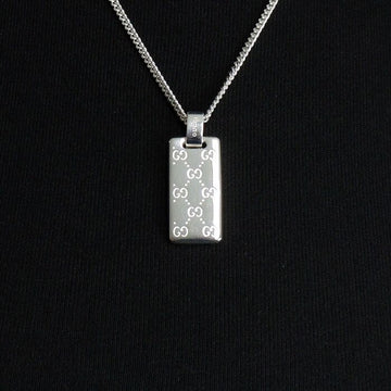 Gucci Silver GG Tag Signature Chain Pendant Necklace 814852001 156506614