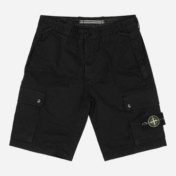 STONE ISLAND パッチ付きコットンツイルカ cargo バermuda ショーツ ブラック L100019 S0A10 V0029 156517246