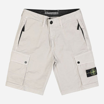 Stone Island Cargo Bermuda Shorts with Patch in Pearl Grey 156517247