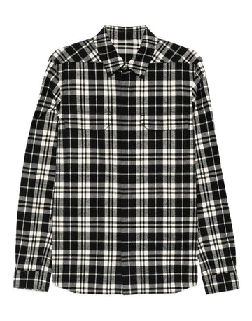 RICK OWENS チェック柄フランネルアウターシャツ 156527507