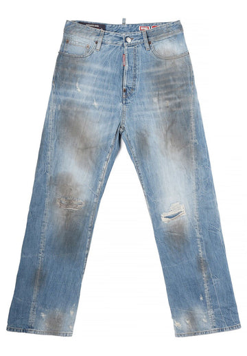 DSQUARED2 Oversized-Twist-Jeans in Light Dirty Wash Blau S74LB1919 D30011 470 156527547