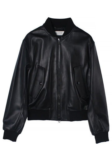 DRIES VAN NOTEN LANVERS Leder Bomberjacke Schwarz 2220218015413900 37937509
