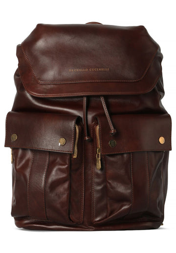 BRUNELLO CUCINELLI ブラウンレザーリュック MBCIU325 C8457 67924876