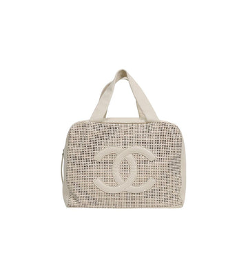 CHANEL Beige Perforated Big CC Bowling Bag 59589 156529530