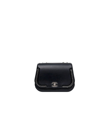 CHANEL Schwarze Umhängetasche mit Kette 58711 156529550