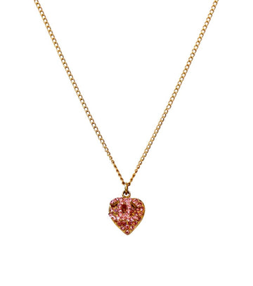 CHANEL Rosa Zirkon Herz Halskette 57580 156531134 [P]