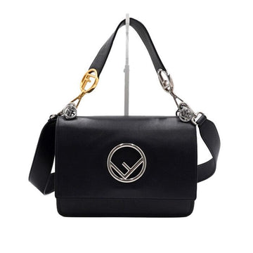 Fendi Black Calf Leather Can Eye FF Logo Tote Bag & Shoulder Bag 8BT284 156533065