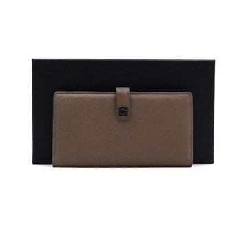 CHANEL ヴィンテージブラウンレザーシルバーCCロゴスナップ長財布aa64196 156533551