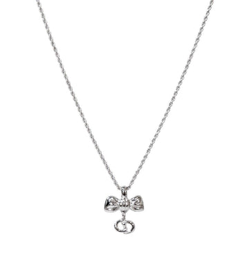 DIOR リボン CD シルバー ネックレス 58796 156571676 [P]