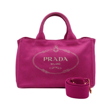 Prada Canvas Tote Bag and Shoulder Bag 1BG642 Pink 156572067