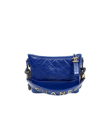 CHANEL ブルー ミディアム ストラップ ロゴ ガブリエル ホーボーバッグ 59038 156606401