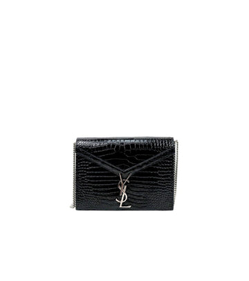 SAINT LAURENT Schwarze Krokodil-embossierte Cassandra Schultertasche 60252 156606406