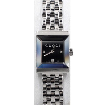 GUCCI YA128507 1285 G フレーム スクエア スチール 3Pダイヤ クォーツ レディース 時計 156607194