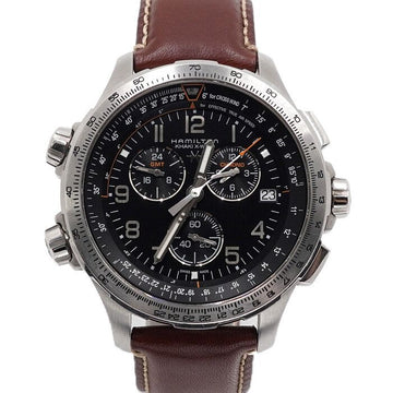Hamilton H779120 Khaki Aviation X-Wind GMT Chronograph Quartz 46MM Leather Band Men's Watch 156607248
