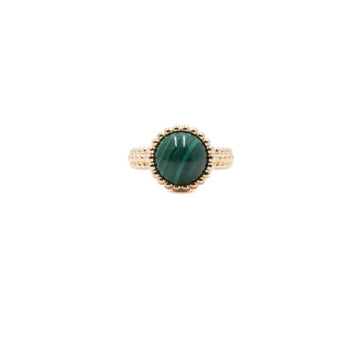 VAN CLEEF & ARPELS 18Kイエローゴールド ペルリ マラカイトリング 12号 aa63696 156607600