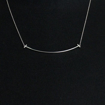 Tiffany & Co 18K White Gold Large T Smile Pendant Necklace aa63829 156607632