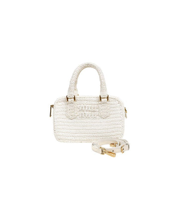 Miu Miu White Arcadi Crochet Tote Bag 58507 156614187
