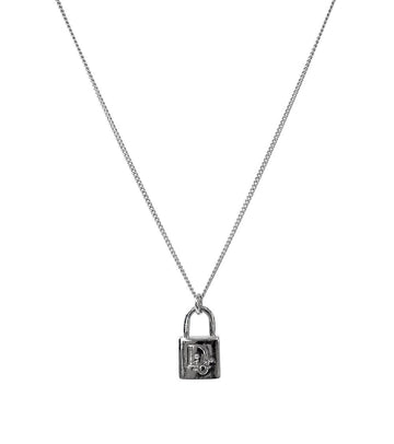 DIOR Oblique Vorhängeschloss Silber Halskette 60034 156619808
