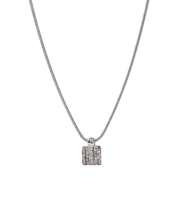 DIOR Cubic Oblique Plate Silber Halskette 57879 156619815