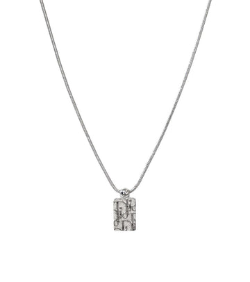 DIOR Cubic Oblique Plate Silber Halskette 60149 156619844
