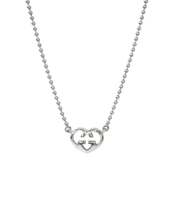GUCCI Herz Interlocking G Silber Halskette 60080 156619848