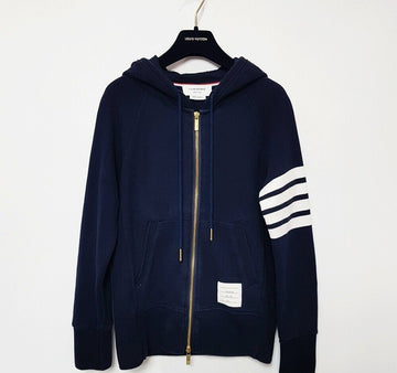 THOM BROWNE エンジニアードストライプフーデッドジップアップネイビー MJT022H サイズ 1 156634223