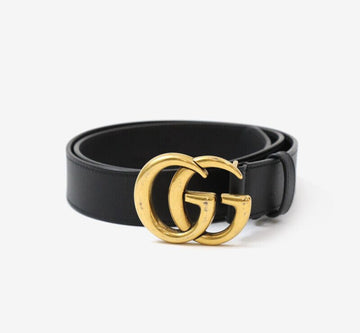 GUCCI マモント ベルト ブラック ゴールド 80 414516 156634264