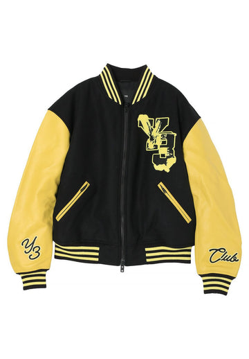 Yohji Yamamoto Letterman Y3 Varsity Jacket Black & Yellow IQ2132 63785414