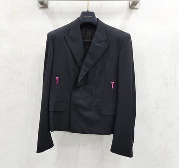 Louis Vuitton Short Cashmere Plain Logo Blazer Jacket 133669938