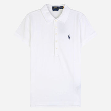 POLO RALPH LAUREN 6S 女性 ポニー ロゴ スリム フィット コットン PK 半袖 ホワイト 211870245 001 156701407