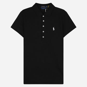 POLO RALPH LAUREN 6S 女性 ポニー ロゴ スリムフィット コットン PK 半袖 ブラック 211870245 005 156701505