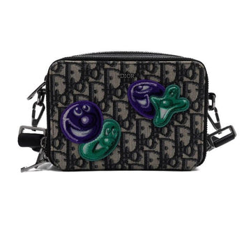 DIOR ケニー・シャーフ 2ESBC119UAU ブルー オブリーク パッチ ショルダーバッグ兼クロスボディバッグ 156712416