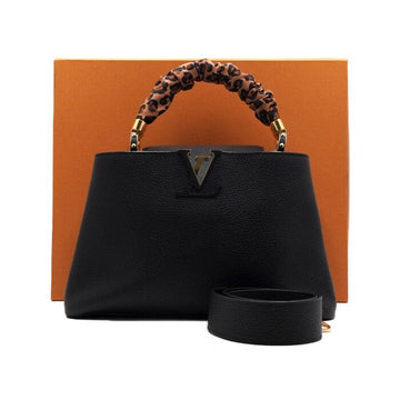 Louis Vuitton Capucines MM Top Handle Tote Bag with Black Leopard Print M58732 156712421