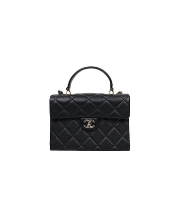 CHANEL ブラックキャビアトップハンドルトートバッグ 58793 156718086
