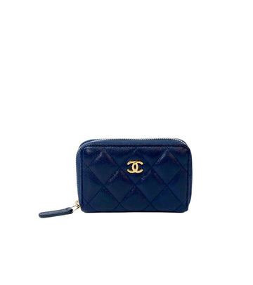 CHANEL Navy Caviar Skin Zipper Kartenetui 57773 156718957
