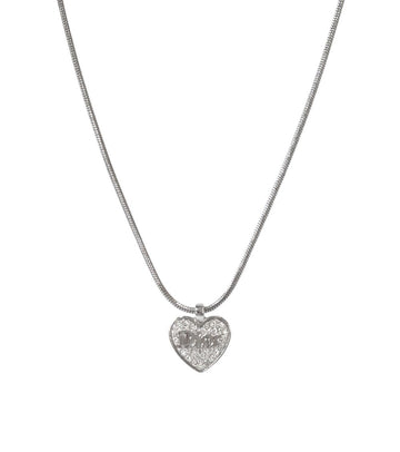 Dior Cubic Heart Silver Necklace 56886 156719032