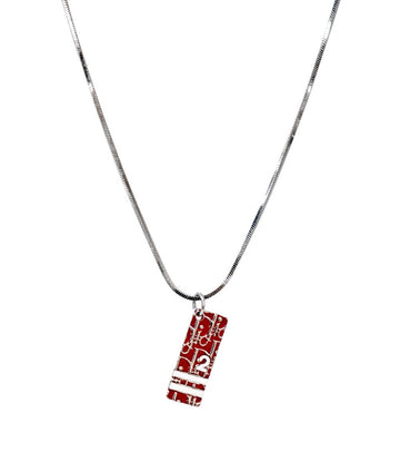 Dior Red Trotter Silver Necklace 52172 156719055