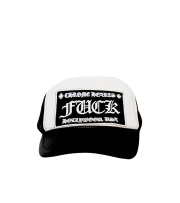 CHROME HEARTS ブラックホワイトハリウッドトラッカーハット57463 156720388