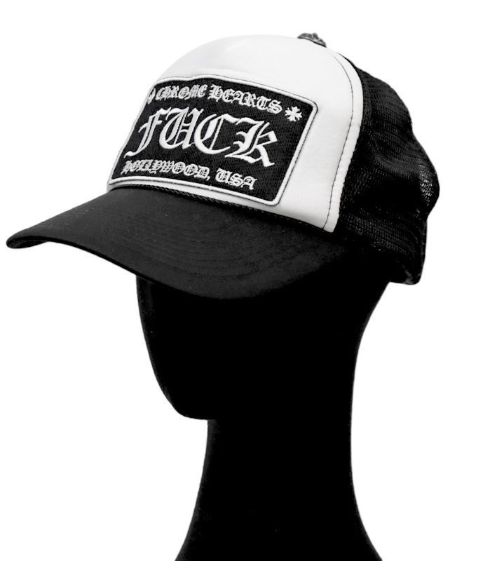 Chrome Hearts Black White Hollywood Trucker Hat 57463 156720388